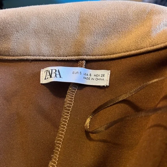 Zara Faux Suede camel mini dress dress - size S - Picture 10 of 10